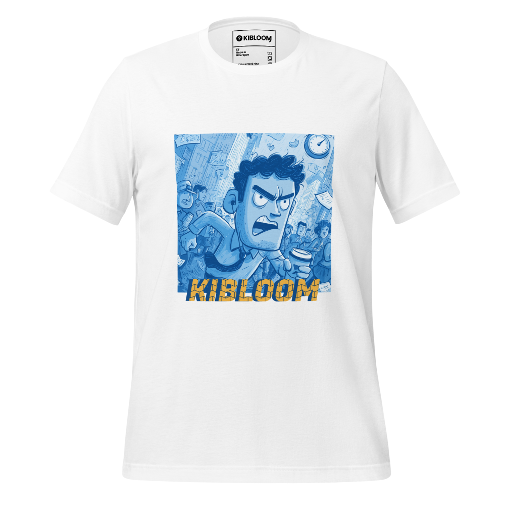 KIBLOOM “Rush-Hour Rebel” Blue-Tone Graphic Tee