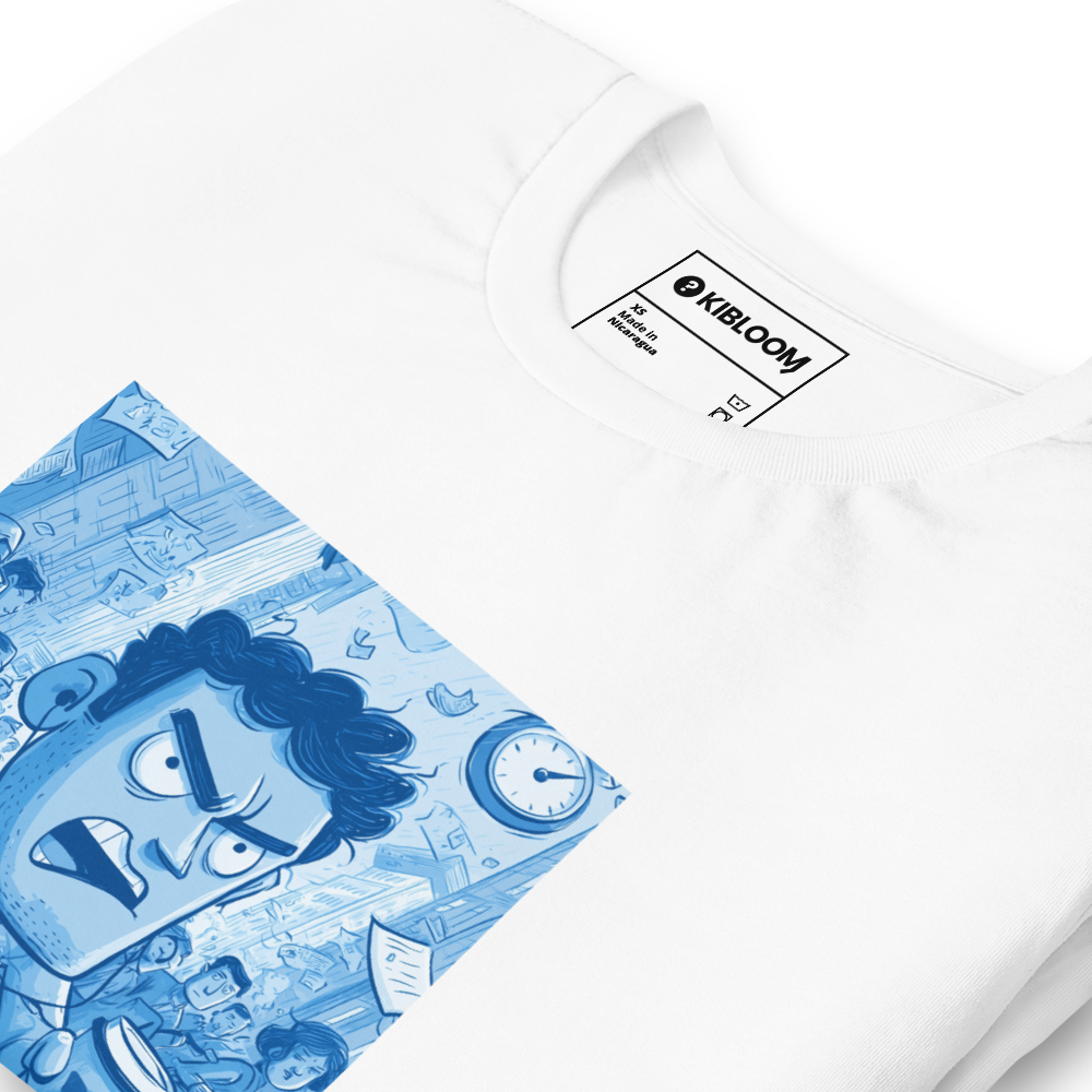 KIBLOOM “Rush-Hour Rebel” Blue-Tone Graphic Tee